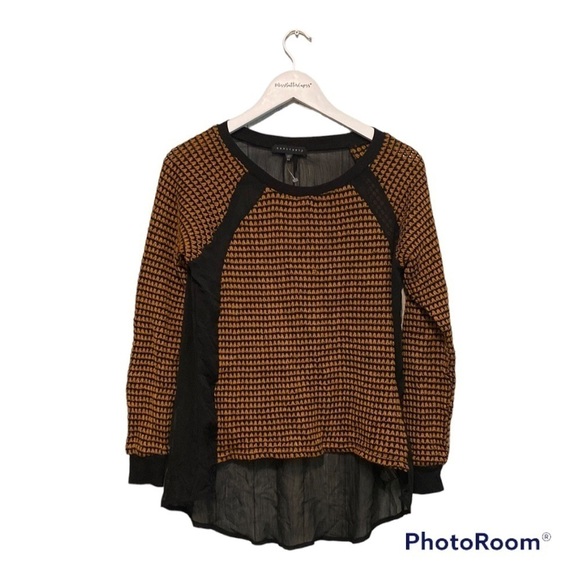 Sanctuary Womens Black & Gold Tweed Sweater hi Low Shirt | XS - Picture 1 of 14